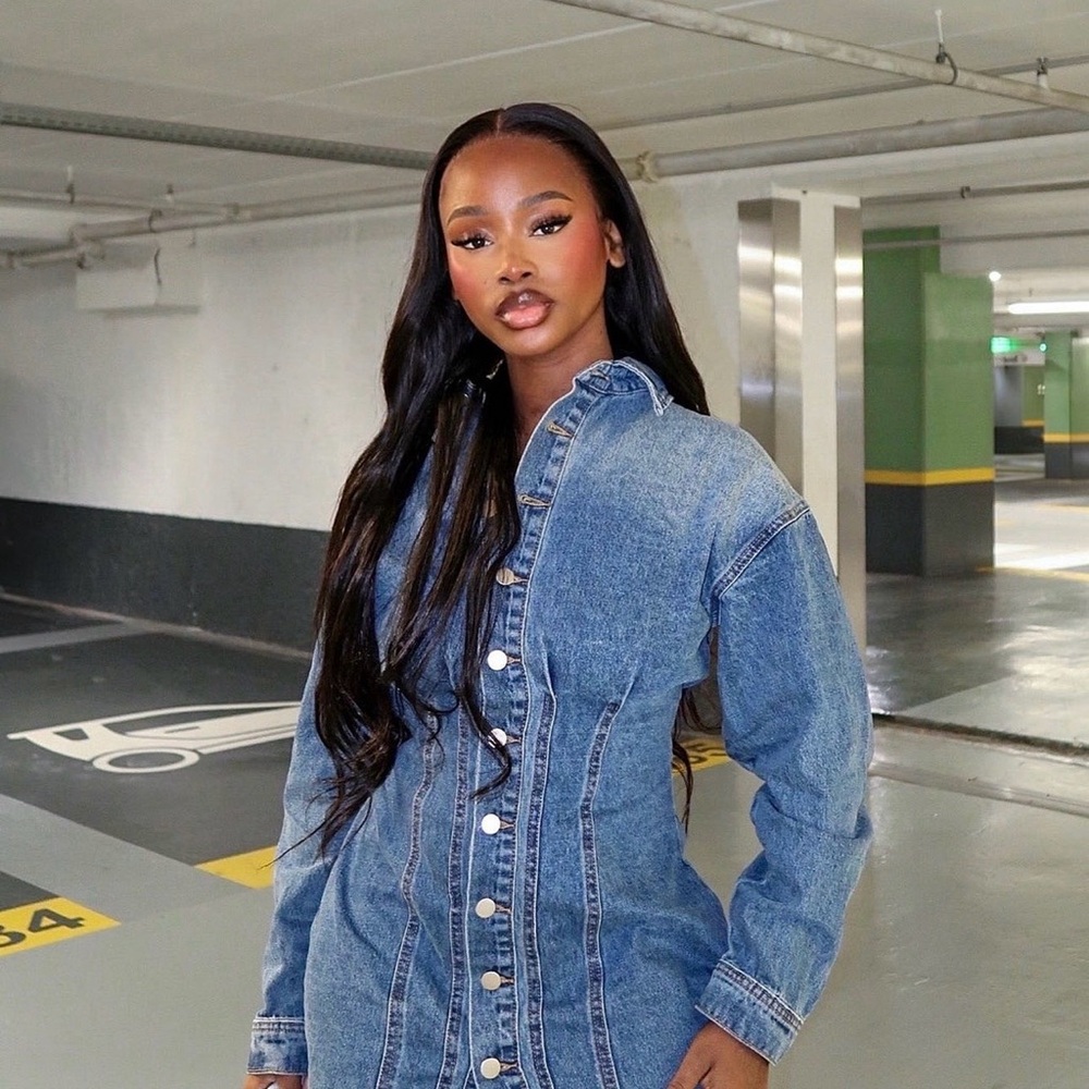 Fashion Nova Light Wash Denim Dress - Picture 4 of 5